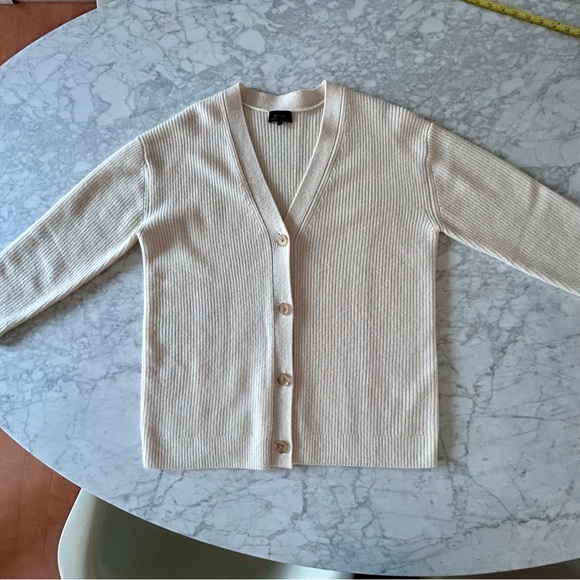 Quince Mongolian cashmere fisherman boxy cardigan sweater - Picture 4 of 8